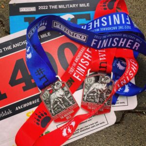2022 Anchorage and Military Mile finisher metal